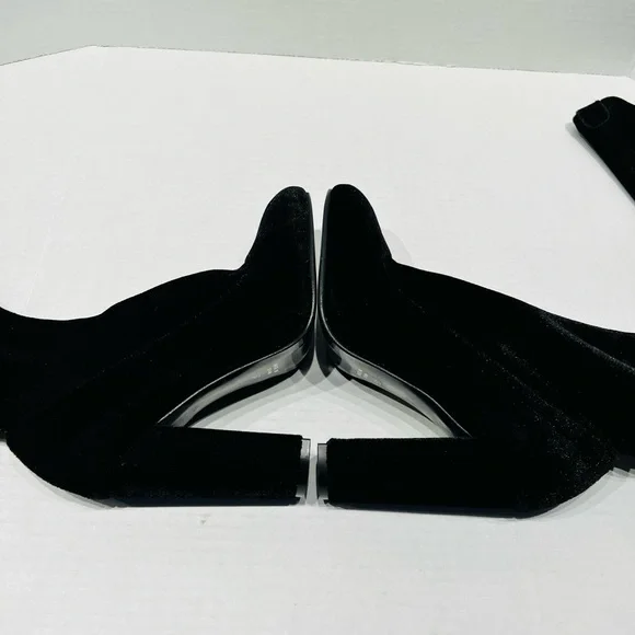 CARVELA WOLF BLACK by Kurt Geiger Zip Closure  Velvet Upper Size 37 - Picture 15 of 16